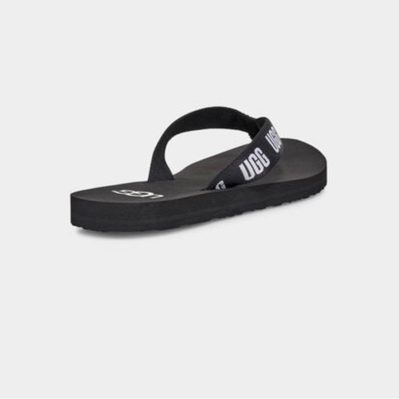 Ugg Flip Flops Womens Sandals Shoes Logo Graphic Black & White Ladies New - Picture 4 of 7
